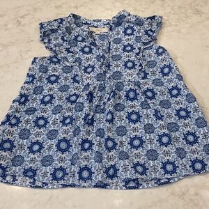 LOFT Blue and White Floral Blouse